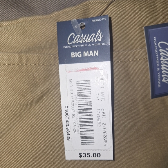 Roundtree and Yorke BigMan Classic Fit Casuals Men's White and Tan Shorts. NWT - Picture 14 of 16